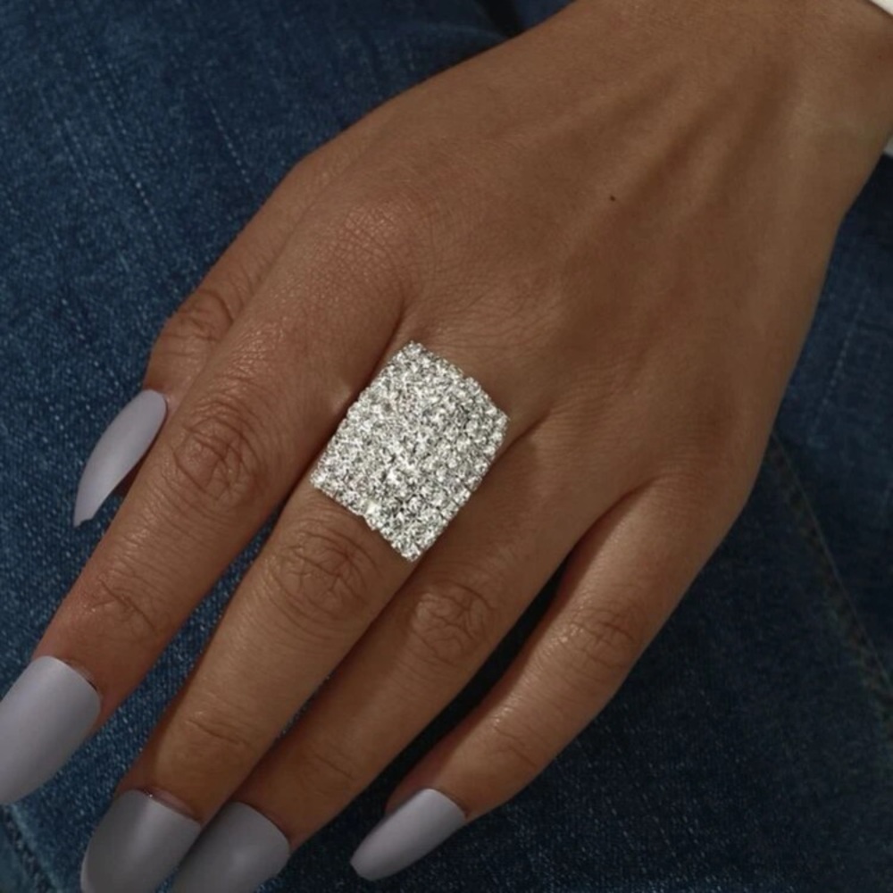 NWT Adjustable Rhinestone Ring